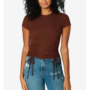 Brown Ruched Crop Top